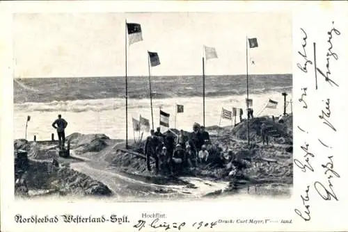 Ak Westerland auf Sylt, Hochflut