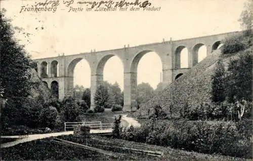 Ak Frankenberg in Sachsen, Lützeltal, Viadukt