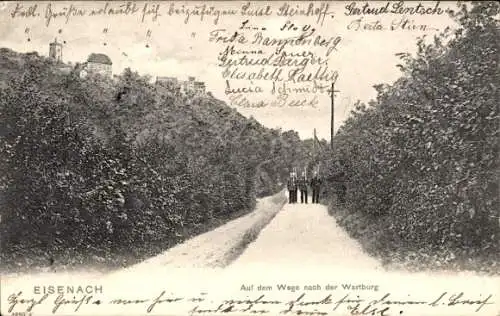 Ak Lutherstadt Eisenach in Thüringen, Weg nach der Wartburg