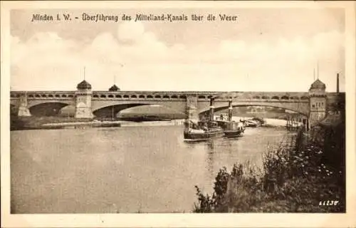 Ak Minden in Westfalen, Mittelland-Kanal