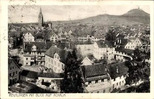 Ak Reutlingen in Württemberg, Gesamtansicht, Achalm