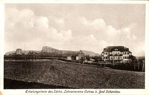 Ak Ostrau Bad Schandau Sächsische Schweiz, Erholungsheim des Sächs. Lehrervereins