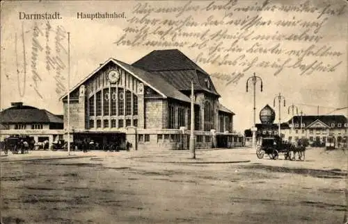 Ak Darmstadt in Hessen, Hauptbahnhof