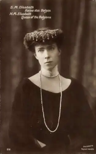 Ak S.M. Elisabeth, Reine des Belges, H.M. Elisabeth, Queen of the Belgians