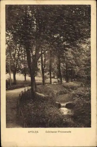 Ak Apolda in Thüringen, Schötener Promenade