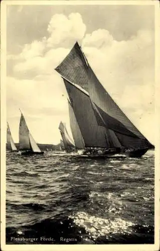 Ak Flensburg in Schleswig Holstein, Flensburger Förde, Regatta