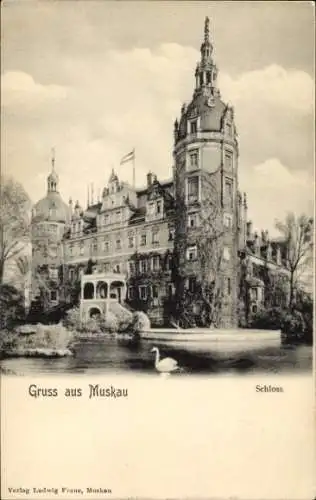 Ak Bad Muskau in der Oberlausitz, Schloss
