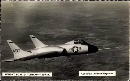 Foto Ak Amerikanisches Kampfflugzeug, Vought F 7 U3 Cutlass, Navy