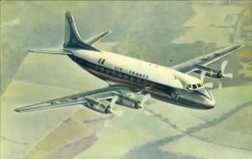 Ak Französisches Passagierflugzeug, Air France, Vickers Viscount