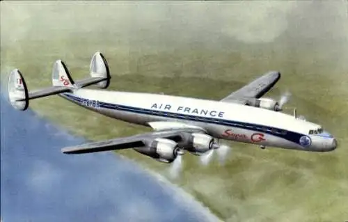 Ak Französisches Passagierflugzeug, Lockheed Super G Constellation, Air France