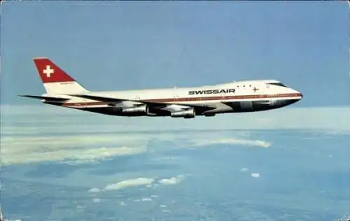 Ak Schweizer Passagierflugzeug, Swissair, Boeing 747-257 B