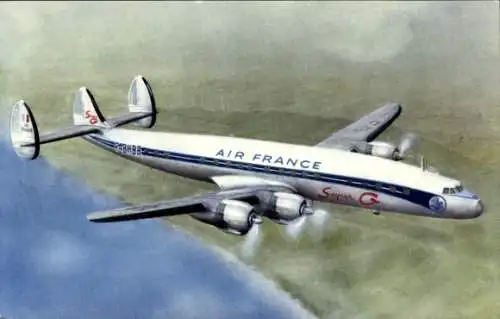 Ak Französisches Passagierflugzeug, Lockheed Super G Constellation, Air France