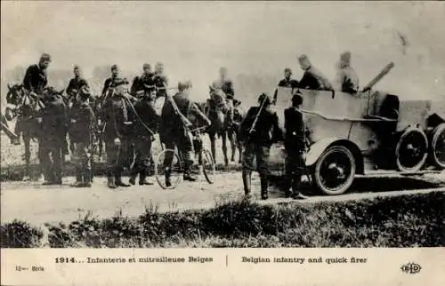 Ak Belgische Infanterie und Schnellschützen Soldaten, I WK