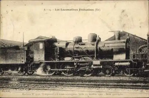 Ak Les Locomotives Francaises, Französische Eisenbahn, Est, Dampflok No. 3541