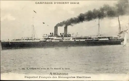 Ak MM Dampfer Amazone, Messageries Maritimes