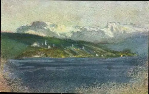 Künstler Ak Welti, Albert, Kunstwart Nr. 210, Mein See, Landschaftsansicht, Ortschaft