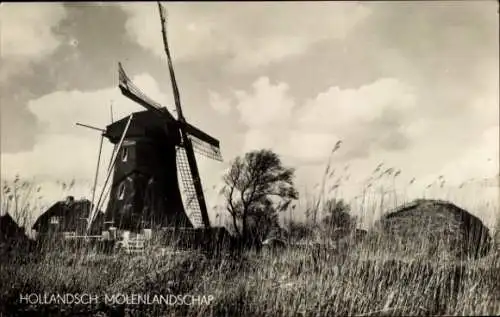 Ak Mooi Drenthe Niederlande, Niederländische Windmühle, Wohnhaus