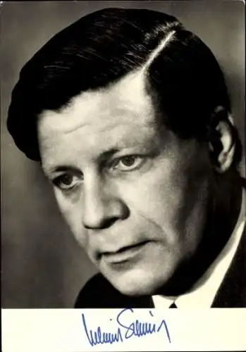 Ak Politiker Helmut Schmidt, Porträt, Autogramm