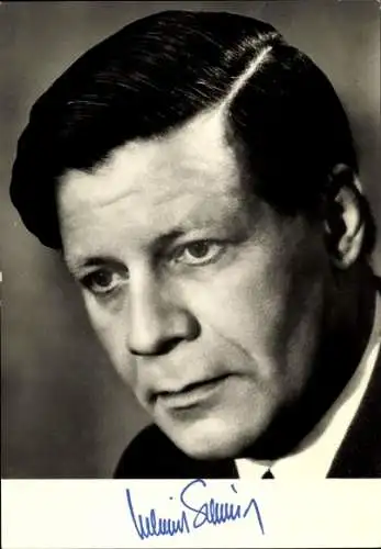 Ak Politiker Helmut Schmidt, Porträt, Autogramm