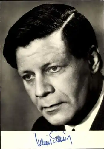 Ak Politiker Helmut Schmidt, Porträt, Autogramm
