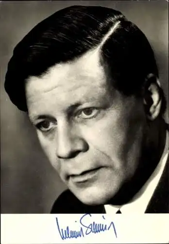 Ak Politiker Helmut Schmidt, Porträt, Autogramm