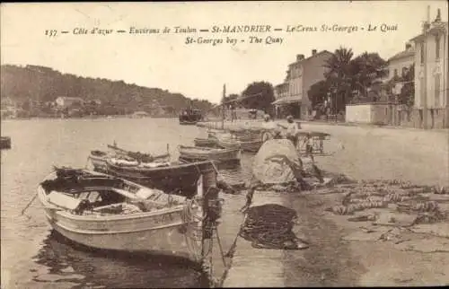 Ak Saint Mandrier sur Mer Var, Le Creux St-Georges, Quay