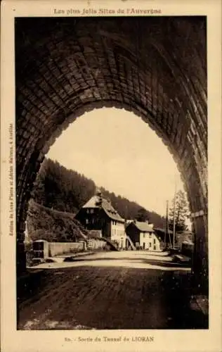 Ak Le Lioran Cantal, Ausgang des Tunnels