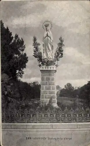 Ak Lourdes Hautes Pyrénées, Statue der heiligen Jungfrau