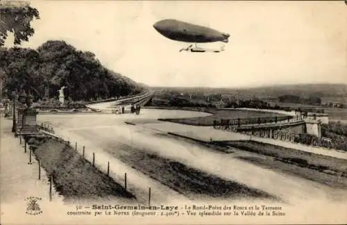 Ak Saint Germain en Laye Yvelines, Zeppelin über den Terassen