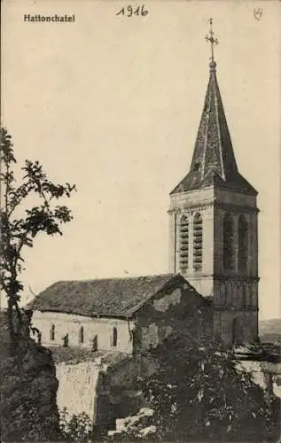 Ak Hattonville Vigneulles lès Hattonchâtel Lothringen Meuse, Kirche