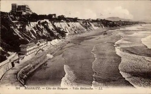 Ak Biarritz Pyrénées Atlantiques, Côte des Basques, Villa Helianthe