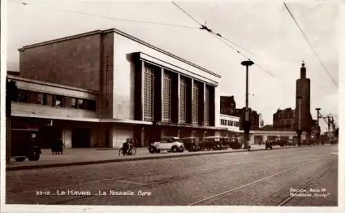 Ak Le Havre Seine Maritime, La Nouvelle Gare, Neuer Bahnhof