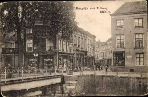 Ak Breda Nordbrabant Niederlande, Haagdijk mit Mautbrücke