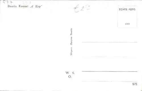 Ak Baarlo Peel en Maas Limburg Niederlande, Kasteel ..d' Erp