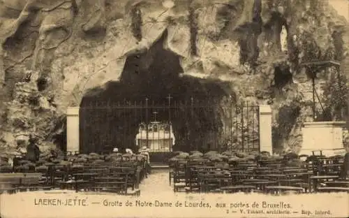 CPA Laeken Jette Région bruxelloise, Grotte de Notre Dame des Lourdres