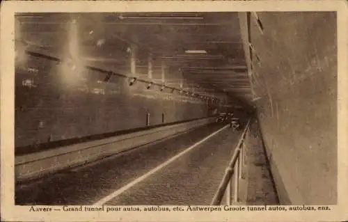 Ak Anvers Antwerpen Flandern, Großer tunnel unter der Schelde für Autos