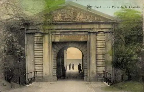 Ak Gand Gent Ostflandern, La Porte de la Citadelle.