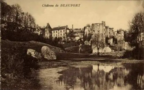 Ak Beaufort Befort Luxemburg, Schloss