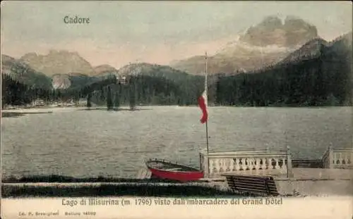 Ak Lago di Misurina Cortina d'Ampezzo Veneto, Gesamtansicht, Grand Hotel