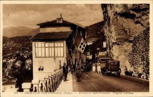 Ak Ventimiglia Liguria, Italienische Zollstation an der Grenze zu Frankreich