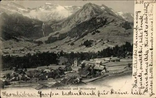 Ak Adelboden Kanton Bern Schweiz, Gesamtansicht, Wildstrubel