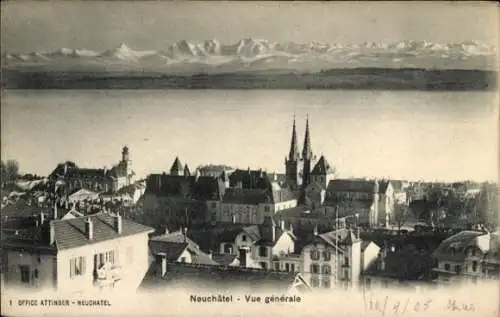 Ak Neuchâtel Neuenburg Stadt, Gesamtansicht