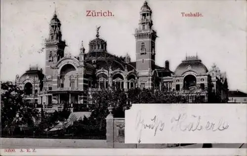 Ak Zürich, Blick auf die Tonhalle mit Gartenanlage