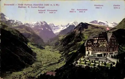 Ak Braunwald Kanton Glarus, Hotel Kurhaus Alpenblick