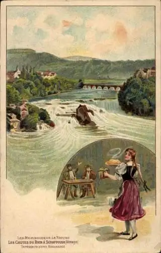 Litho Neuhausen am Rheinfall Kt. Schaffhausen Schweiz, Les Chutes du Rhin