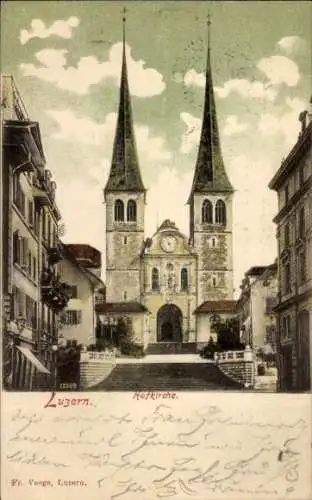 Ak Luzern Stadt Schweiz,  Hofkirche