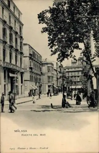 Ak Málaga Andalucía España, Puerta del Mar