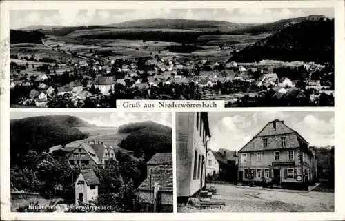 Ak Niederwörresbach Rheinland Pfalz, Panorama, Gasthof, Kinderheim