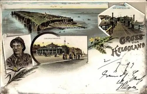 Litho Helgoland, Konversationshaus, Die Lästerallee, Insel