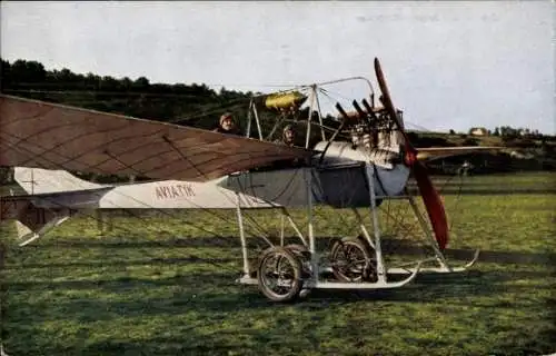 Ak Jeannin auf Aviatik Eindecker, Monoplan, Propellermaschine, Flugpioniere